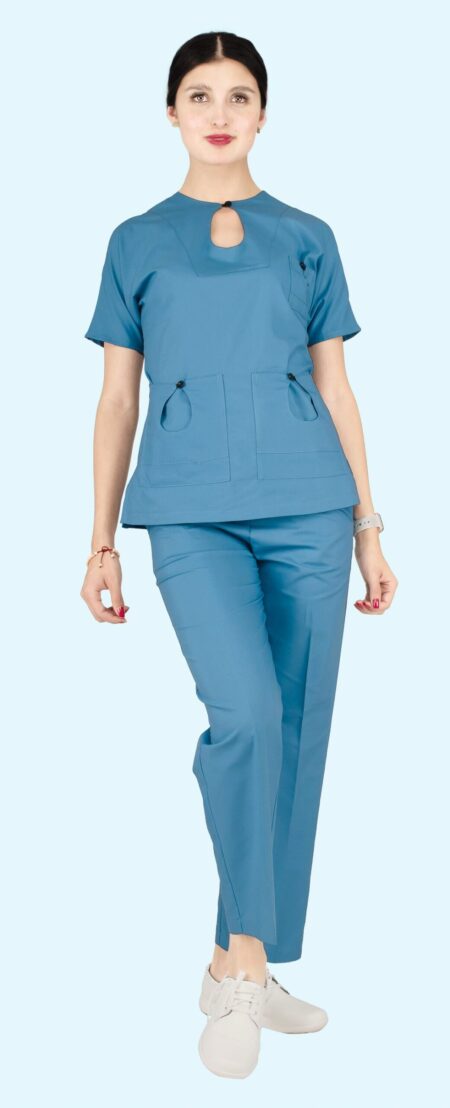 Pijama Quirúrgica para Mujer Amber Azul Plumbago – Cat. 10419