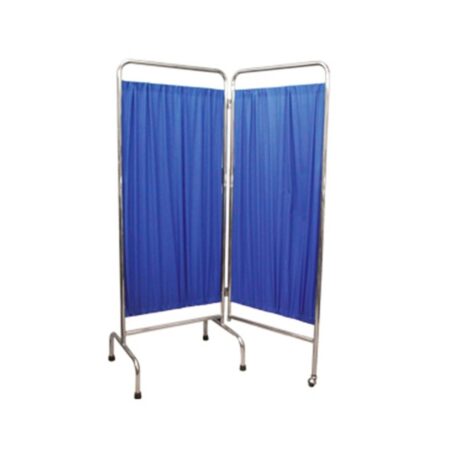 Biombo de 2 Hojas Esmaltado con Tela Esgo