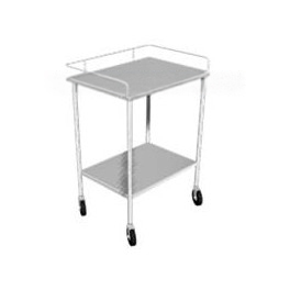 MESA PASTEUR IMMS ESTRUCTURA CROMADA CUBIERTA ACERO INOX.