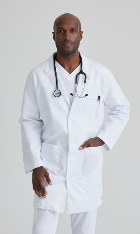 Bata Médica Grey’s Anatomy Blanca Largo Regular Talla 32 – Cat. 0914