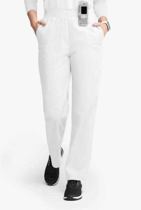 Pantalón con Resorte Unisex Blanco