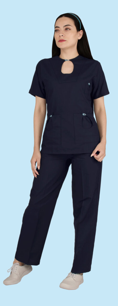 Pijama Quirúrgica para Mujer Amber Sol Azul Marino – Cat. 10419