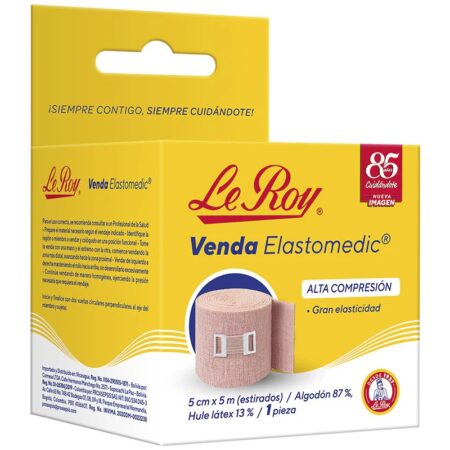 Venda de Alta Compresión Le Roy Elastomedic 5 cm x 5 m