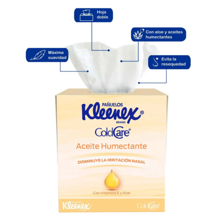 Pañuelos Desechables Kleenex Cold Care Aceite Humectante