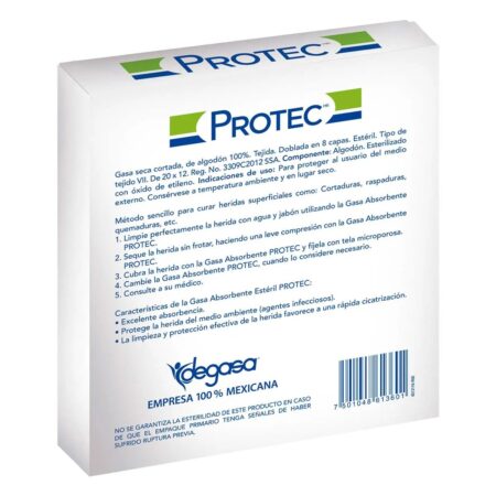 Gasa Estéril Protec 10 x 10 cm, 10 Piezas
