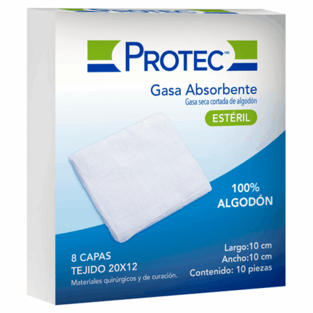 Gasa Estéril Protec 10 x 10 cm, 10 Piezas