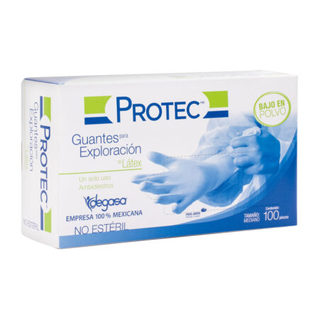 Guantes de Látex No Estériles Protec, Caja con 100 Piezas