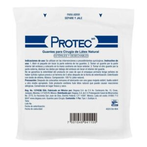 GUANTES CIRUJANO DE LATEX ESTERIL – 1 PAR – PROTEC