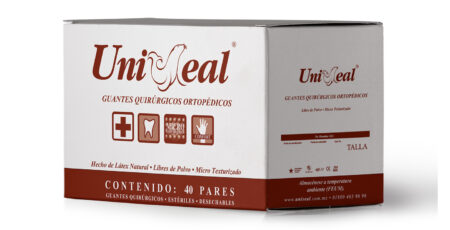 Guantes Quirúrgicos Ortopédicos UniSeal Talla 8, Caja con 40 Pares