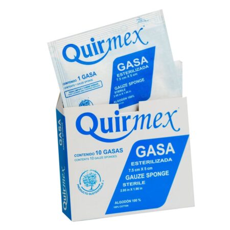 Gasa Estéril Quirmex 7.5 x 5 cm, 10 Piezas