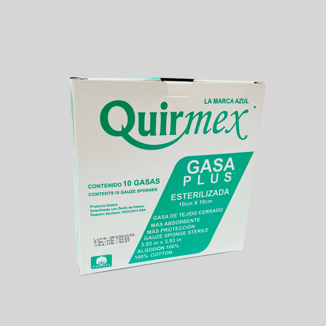 GASA 10 CM X 10 CM PLUS ESTÉRIL TEJIDO CERRADO CON 10 PZAS