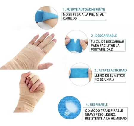 Venda Elástica Autoadherible Sensimedical Color Piel 5 cm x 4.5 m