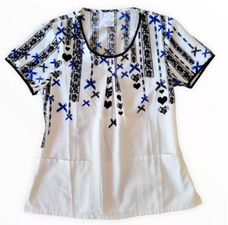 Filipina para Mujer Cherokee Blanco Estampado Moños Talla S
