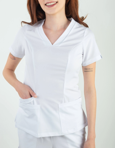 Pijama Antifluidos Jogger para Mujer U-Niform Blanco Talla S