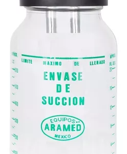 FRASCO DE SUCCION 600 ML CON TAPA SUCCIONADOR