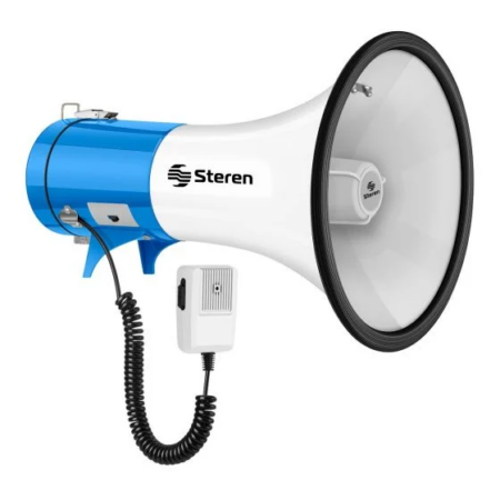 Megáfono de Hombro Steren 25 W con Micrófono Tipo Patrullero – Cat. MG-400