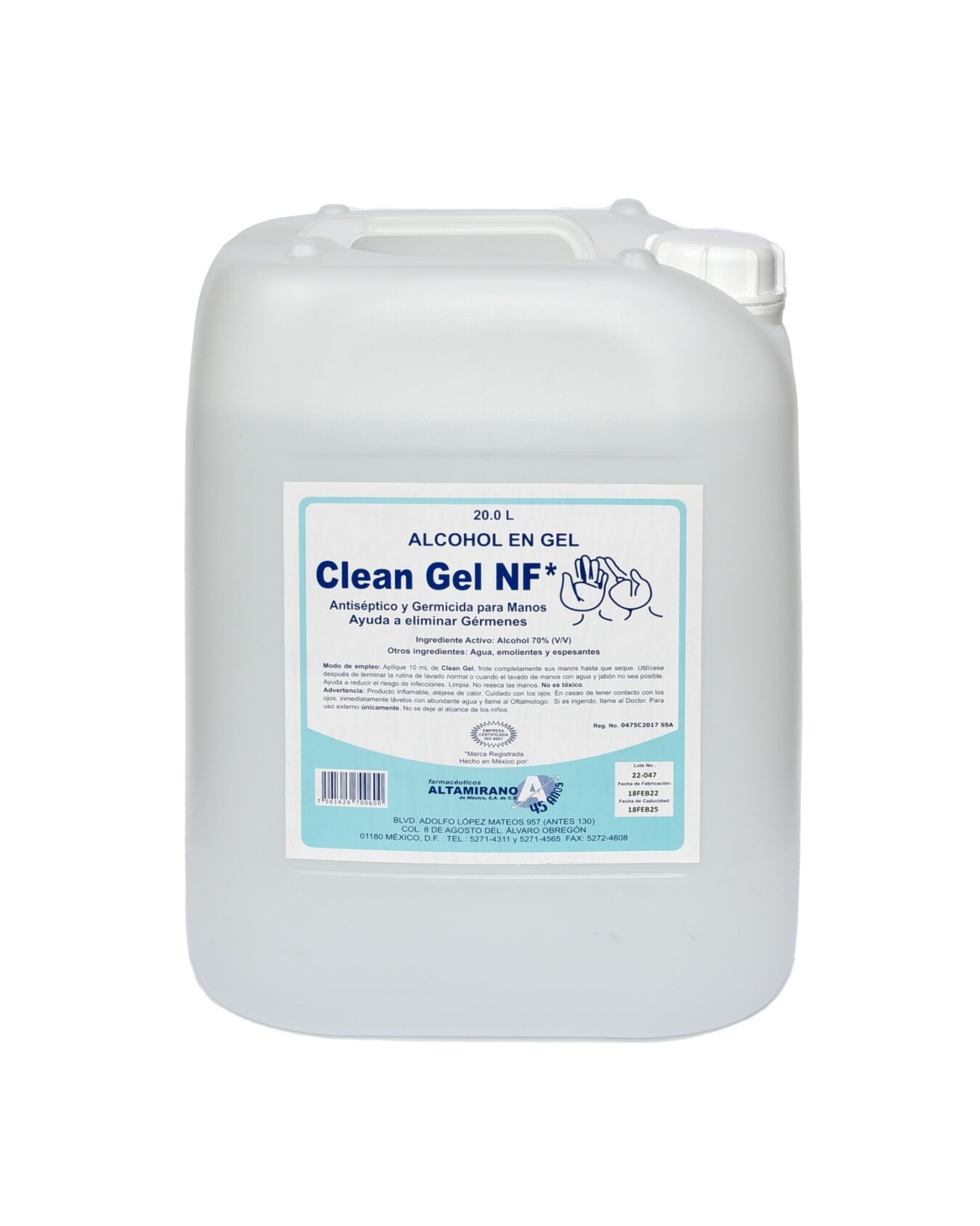 GEL ANTIBACTERIAL CLEAN GEL 20L