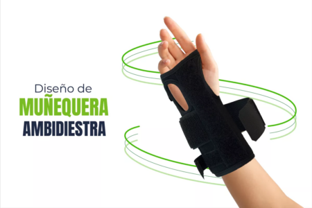 Soporte de Muñeca con Barra Estabilizadora Super Confort Negro Unitalla