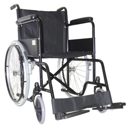 Silla de Ruedas Eko Mobility 18″ Negra de Aluminio con Llantas Sólidas