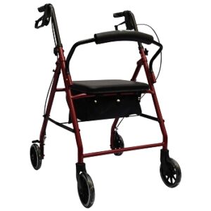 ANDADERA ROLLATOR PLATA ACERO C/ BOLSA Y RUEDA 6X1