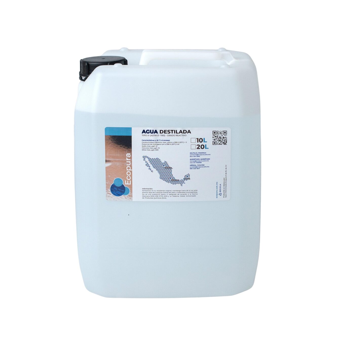AGUA DESTILADA  DESMINERALIZADA – DESIONIZADA GALON 10 L