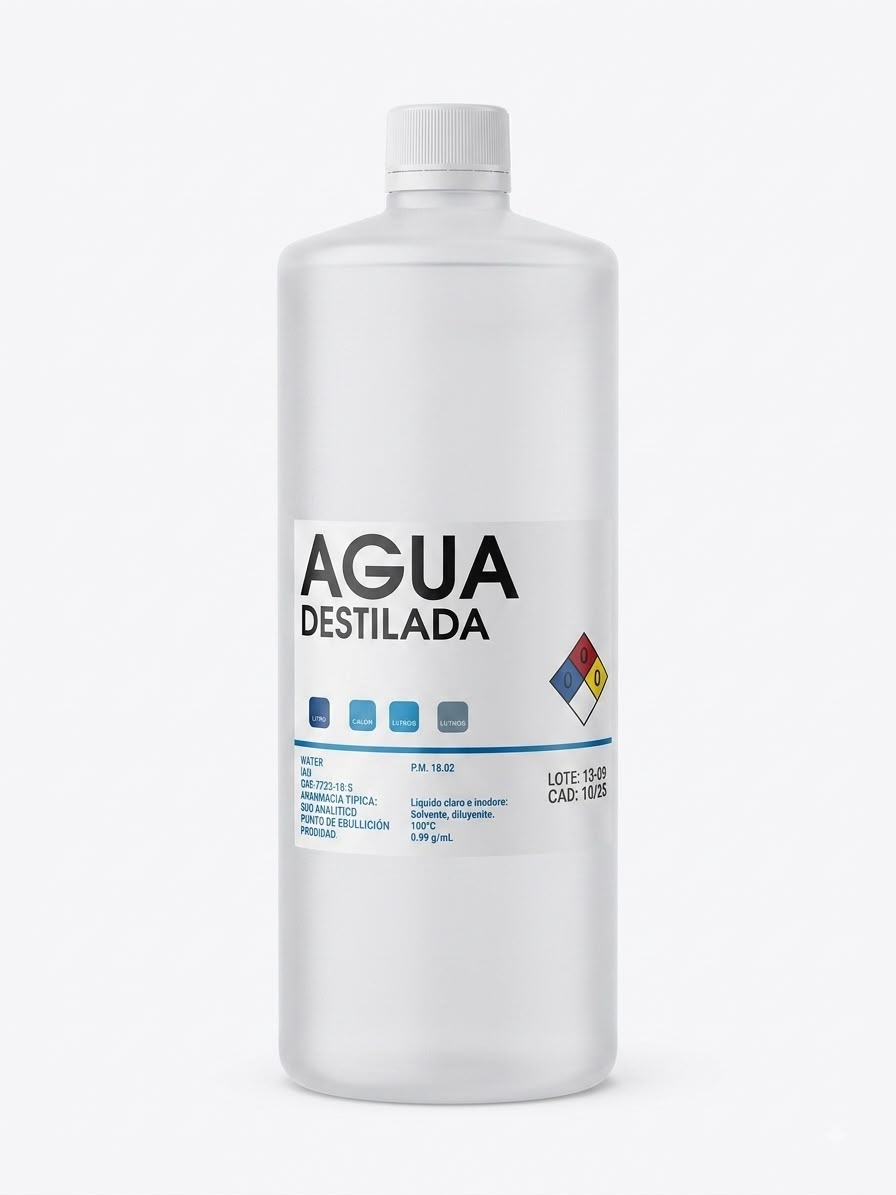 AGUA DESTILADA 1 LITRO.