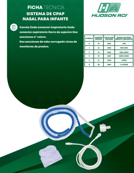 Sistema CPAP Nasal para Infante Hudson RCI