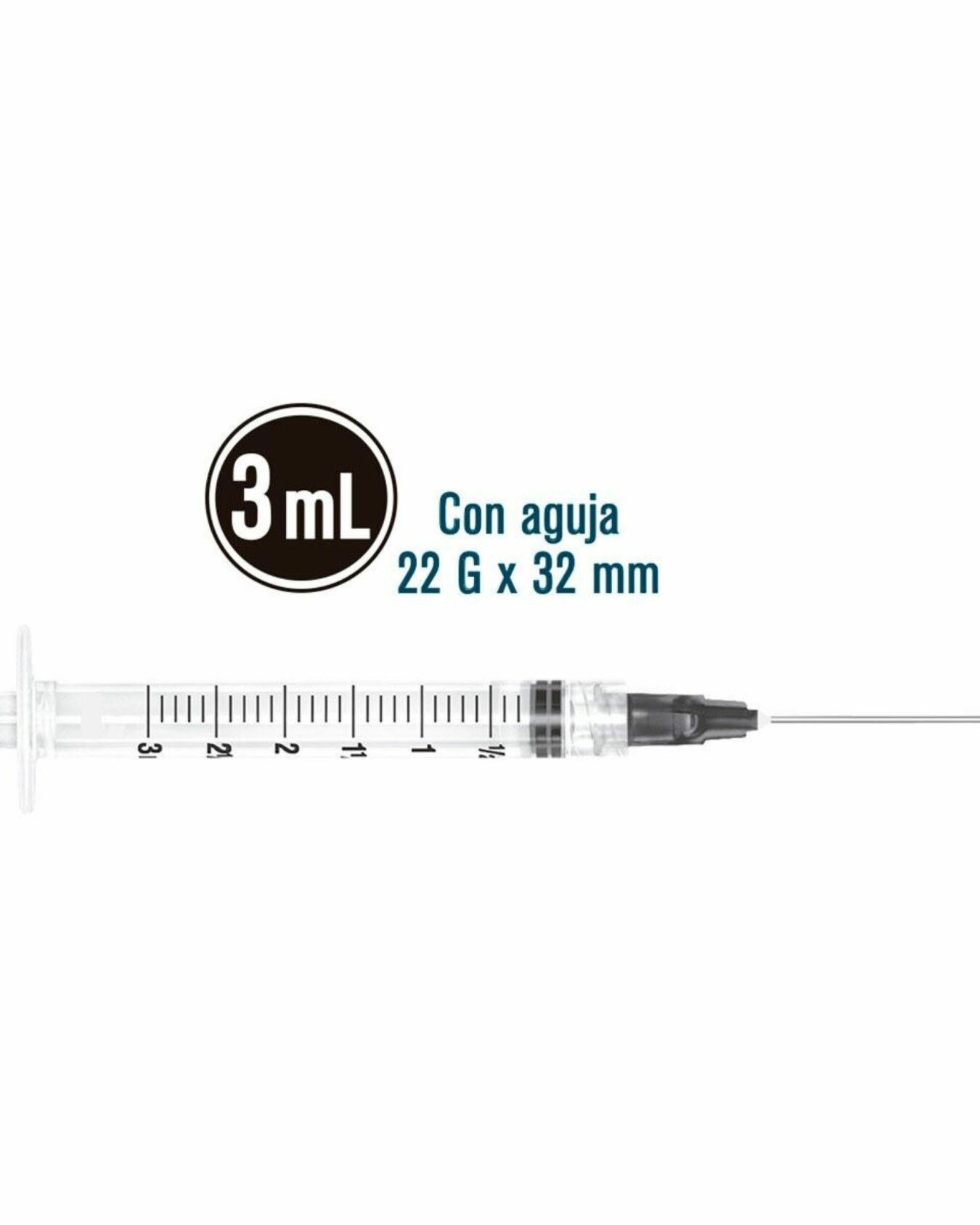 JERINGA 3 ML 22 G X 32 MM NEGRA