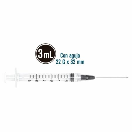 Jeringa Pharma&Pharma 3 ml con Aguja 22G x 32 mm
