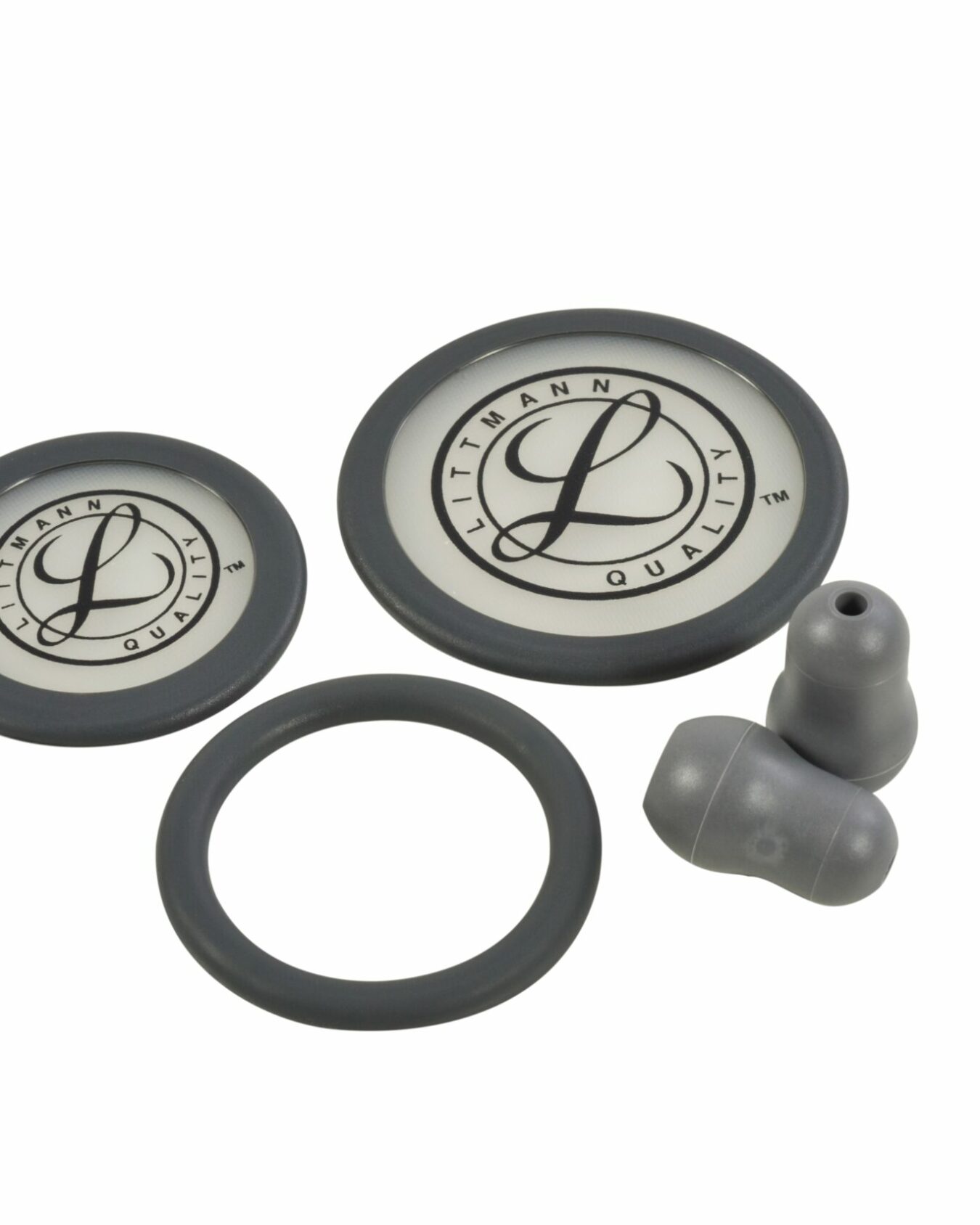 KIT REFACIONES LITTMANN CLASSIC III Y CARDIOLOGY IV DIAFRAGMA/ANILLO ENSAMBLADO PARA ADULTO Y PEDIATRICO 1 PAR DE OLIVAS GRIS 40017