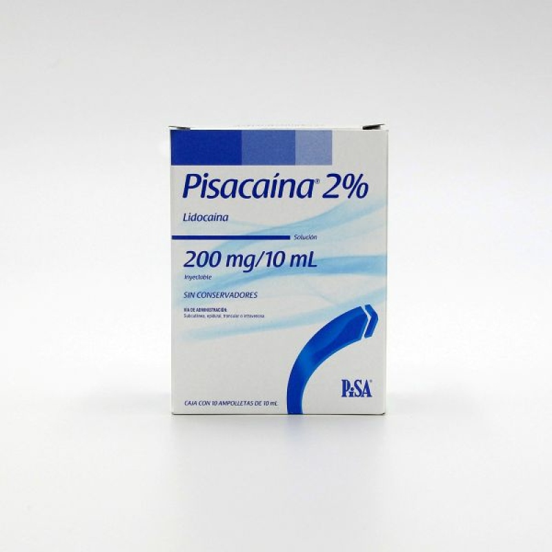 PISACAINA 2% 200 MG – 10 ML INYECTABLE CON 10 AMPOYETAS