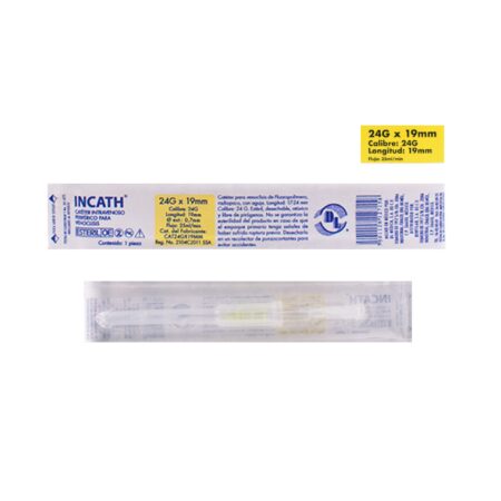 Catéter Intravenoso Incath DL 24G x 19 mm Amarillo