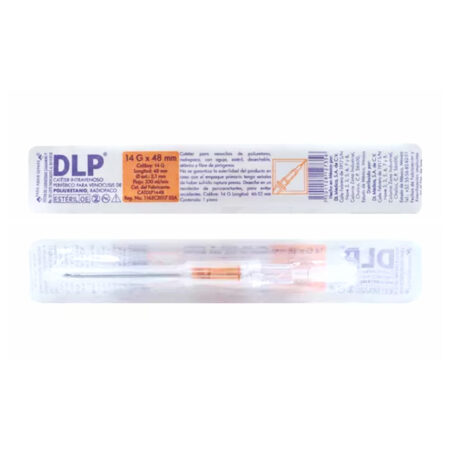 Catéter Intravenoso de Poliuretano DLP 14G x 48 mm Naranja