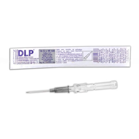 Catéter Intravenoso de Poliuretano DLP 16G x 48 mm Gris