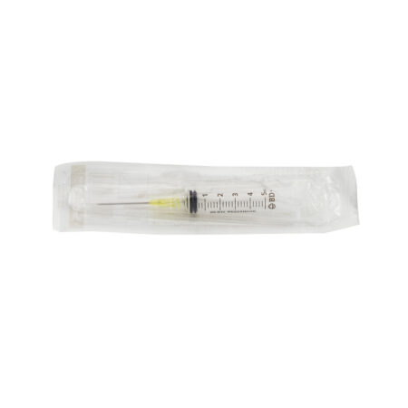 Jeringas BD 5 ml con Aguja 20G x 32 mm, Caja con 100