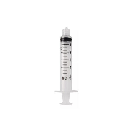 Jeringas BD 5 ml sin Aguja, Caja con 100 – Cat. 302553