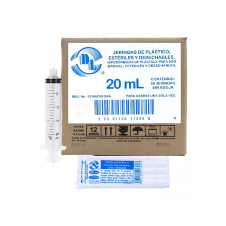 Jeringas DL 20 ml sin Aguja, Caja con 50