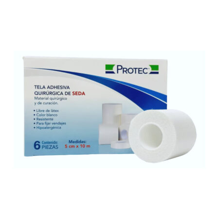 Cinta Micropore Protec Blanca 5 cm x 10 m, Caja con 6