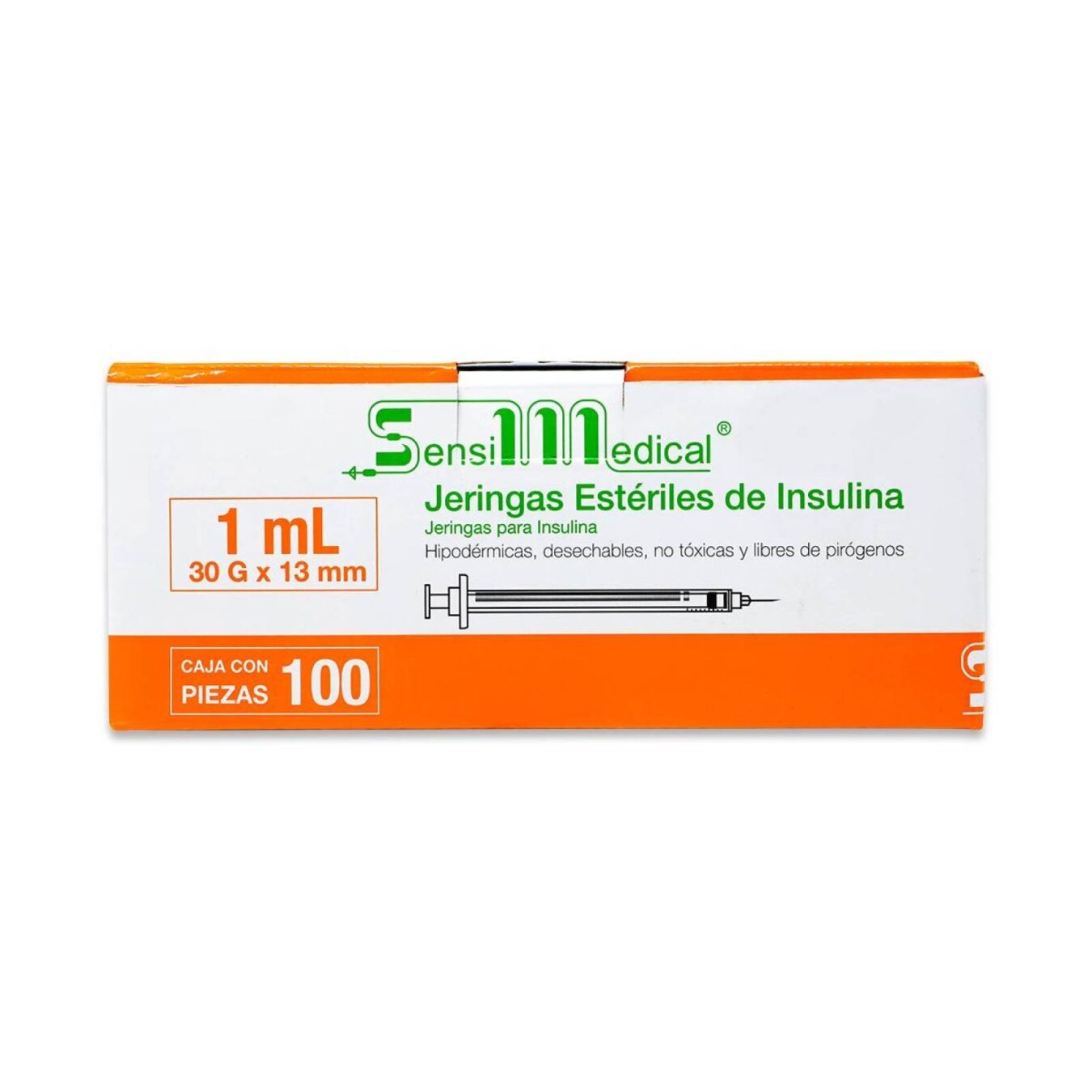 CAJA DE JERINGA PARA INSULINA 1 ML 30 G X 13 MM – CON 100 PZAS
