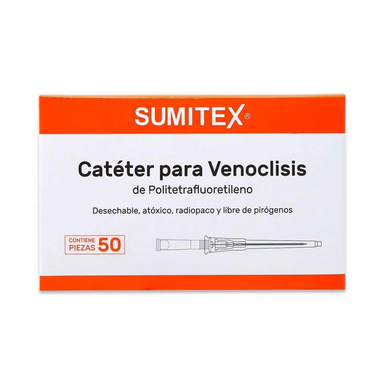 CATETER  PARA VENOCLISIS 14 G X 46 – 52 MM – CON 50 PZAS