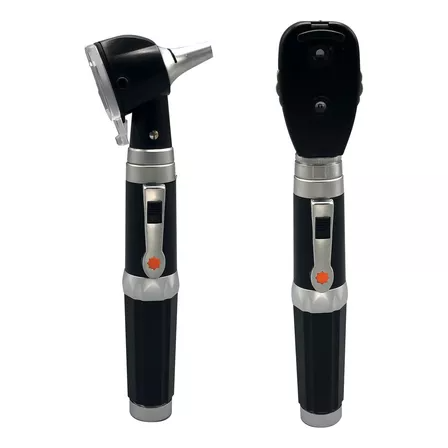 SET DE OTOSCOPIO Y OFTALMOSCOPIO DE FIBRA ÓPTICA CON LUZ LED, RECARGABLE. CHECKATEK