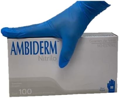 Guante Desechable de Nitrilo Mediano No esteril Caja Con 100 Piezas Ambiderm