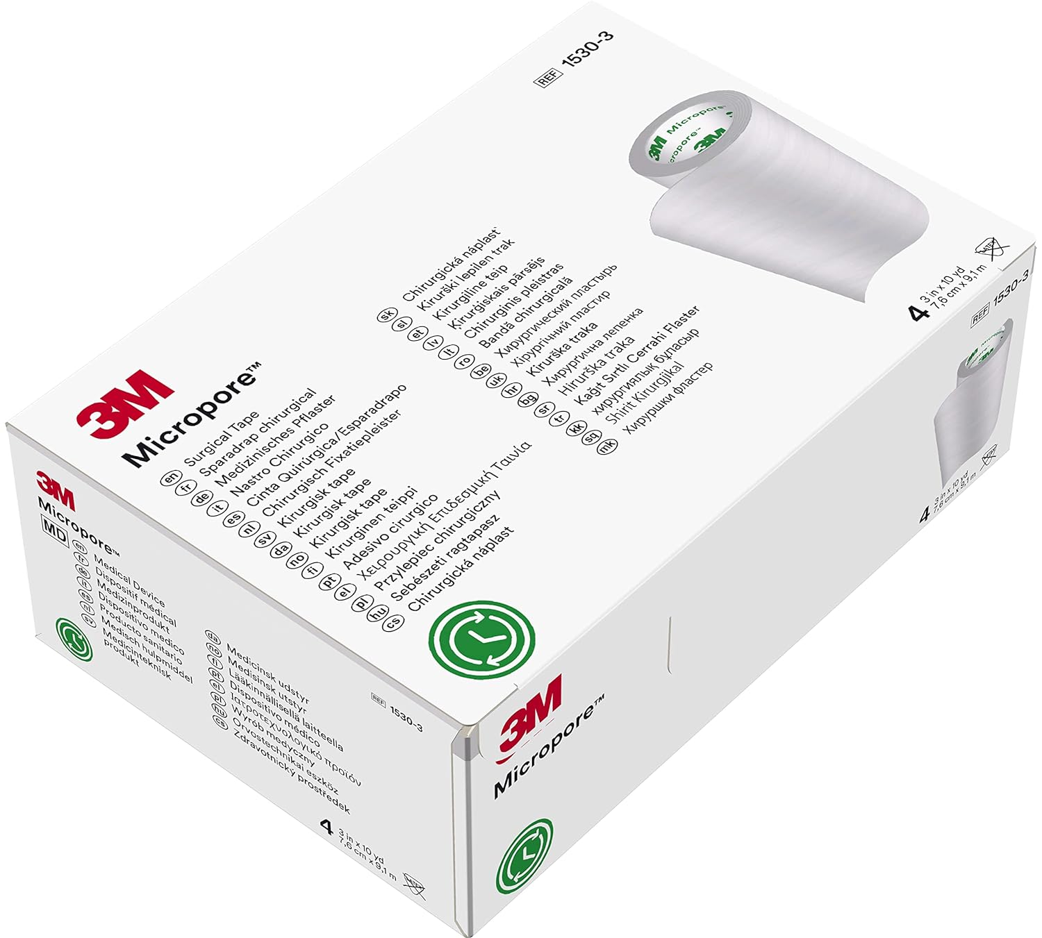 Cinta Micropore 7,6cm x 9,1m 3M caja