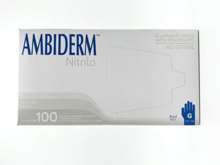 Guante Desechable de Nitrilo Grande Caja Con 100 Piezas Ambiderm